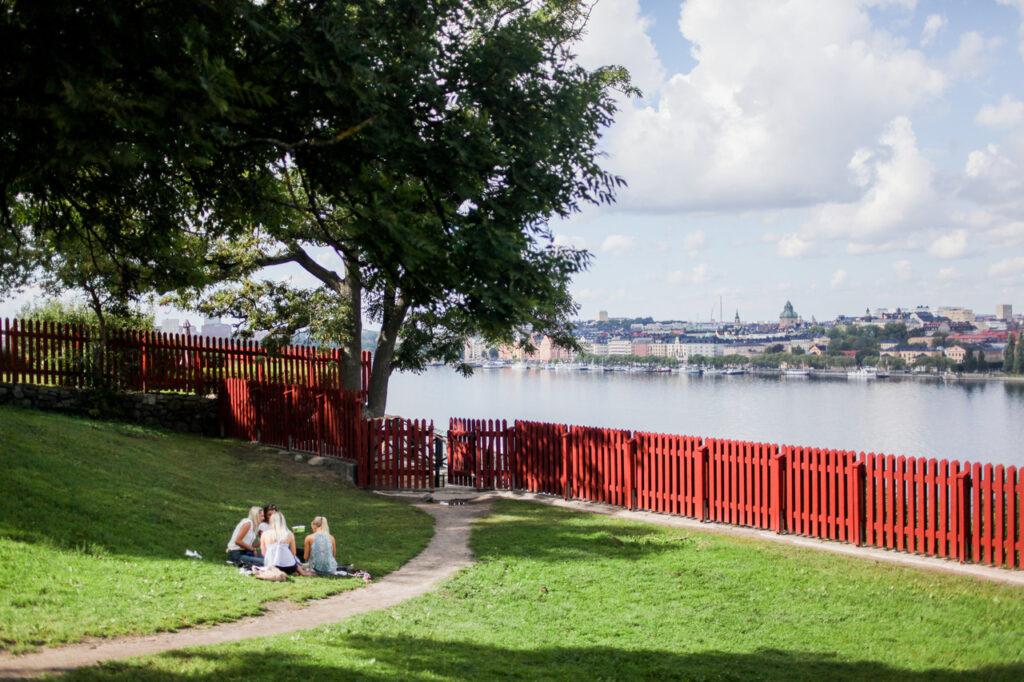 Park in Stockholm with view over the city